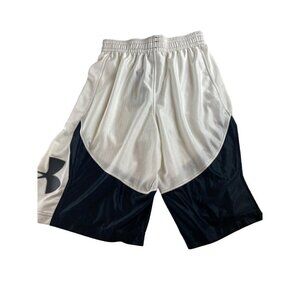Under Armour Basketball Shorts HeatGear Loose‎ Fit Drawstring White/Black S